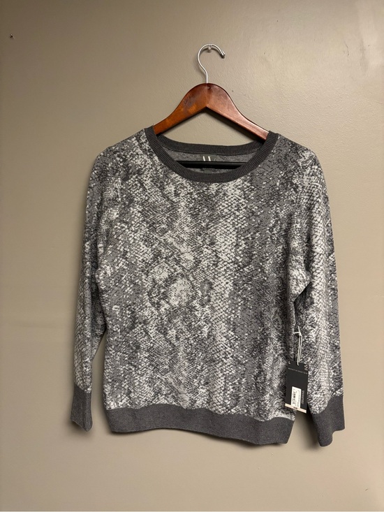 Worthington Sweaters - Worthington Gray Snake-Print Crewneck Sweater